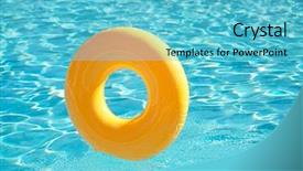  Presentation with blue waves - Colorful presentation design enhanced with floating-ring-on-blue-water backdrop and a light blue colored foreground