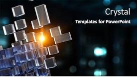  Presentation with floating - Amazing slide deck having floating-shiny-cube-network-mixed backdrop and a black colored foreground