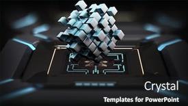  Presentation with floating - Beautiful presentation theme featuring floating-shiny-cube-network-mixed backdrop and a dark gray colored foreground