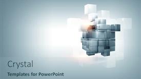  Presentation with floating - Amazing slide deck having floating-shiny-cube-network-mixed backdrop and a light blue colored foreground