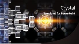  Presentation with floating - Slide set enhanced with floating-shiny-cube-network-mixed background and a black colored foreground