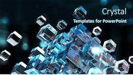  Presentation with floating - Theme featuring floating-shiny-cube-network-mixed background and a navy blue colored foreground