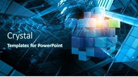  Presentation with floating - Audience pleasing PPT theme consisting of floating-shiny-cube-network-mixed backdrop and a ocean colored foreground