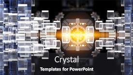  Presentation with cube - Slide deck consisting of floating-shiny-cube-network-mixed background and a dark gray colored foreground