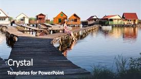  Presentation with hungary - Amazing theme having floating village on lake bokod backdrop and a  colored foreground