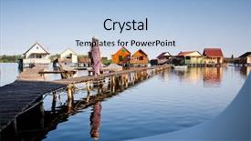  Presentation with floating solar farm - PPT layouts consisting of floating village on lake bokod background and a  colored foreground