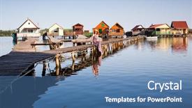  Presentation with lake sebu philippines - Beautiful presentation featuring floating village on lake bokod backdrop and a  colored foreground