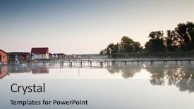  Presentation with hungary - PPT layouts consisting of floating village on lake bokod background and a  colored foreground