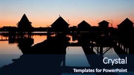  Presentation with floating - Beautiful presentation featuring floating village on lake bokod backdrop and a navy blue colored foreground