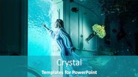  Presentation with floating - Slide deck with floating-woman-in-a-white background and a teal colored foreground