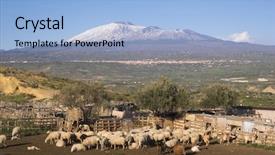  Presentation with volcano - Amazing PPT theme having the background the volcano backdrop and a light blue colored foreground