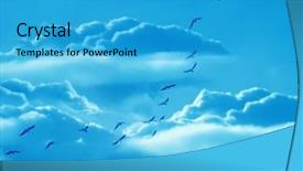  Presentation with birds - PPT theme with flock of birds background and a teal colored foreground
