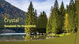  Presentation with snow mountain - Presentation theme with flock-of-magnificent-snow-white background and a tawny brown colored foreground