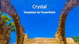  Presentation with ancient roman empire - Slide set consisting of flock of migratory birds background and a cobalt blue colored foreground