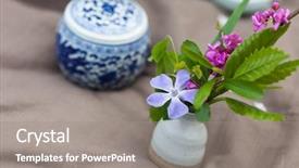  Presentation with varieties of tea - Colorful PPT layouts enhanced with floewr - close up of tea backdrop and a  colored foreground