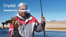  Presentation with fish groper - Presentation theme with flog - fisherman with a fish background and a  colored foreground