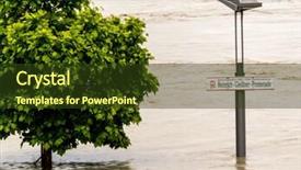  Presentation with flooding - Beautiful presentation theme featuring flood 2013 linz austria inundation backdrop and a tawny brown colored foreground