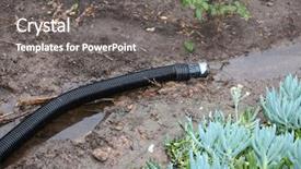  Presentation with gutter - PPT layouts consisting of house down into the garden background and a gray colored foreground