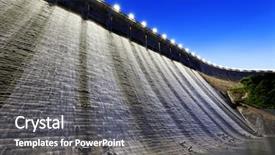  Presentation with dam - Amazing PPT theme having flood control - dam at night backdrop and a gray colored foreground