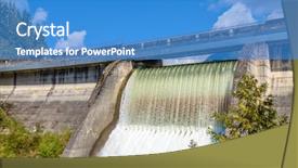  Presentation with water dam - Beautiful theme featuring dam water release the excess backdrop and a teal colored foreground