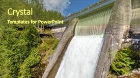  Presentation with water dam - PPT layouts having dam water release the excess background and a tawny brown colored foreground