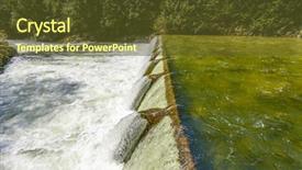  Presentation with water dam - Cool new PPT theme with dam water release the excess backdrop and a tawny brown colored foreground
