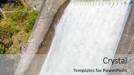 Presentation with water dam - PPT theme enhanced with dam water release the excess background and a white colored foreground