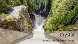  Presentation with water dam - Colorful presentation theme enhanced with dam water release the excess backdrop and a coral colored foreground