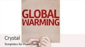  Presentation with global warming - Audience pleasing slides consisting of green globe earth - global warming card isolated backdrop and a lemonade colored foreground