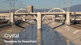  Presentation with los angeles - Presentation featuring urban floods - scenic and beautiful los angeles background and a gray colored foreground