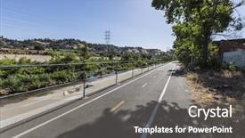  Presentation with downtown los angeles - Colorful PPT theme enhanced with flood control - section of the los angeles backdrop and a gray colored foreground