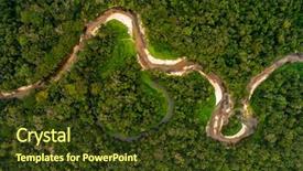  Presentation with rainforest - Slides consisting of flood images - aerial view of amazon rainforest background and a tawny brown colored foreground