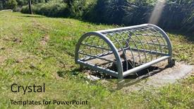  Presentation with stormwater - Audience pleasing presentation theme consisting of flood images - australian suburban stormwater drains backdrop and a gold colored foreground