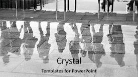  Presentation with black people trying to cross a broken bridge for peace - PPT theme featuring flood images - high water - people background and a light gray colored foreground