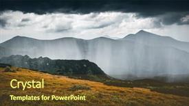  Presentation with rainfall - Slide deck consisting of flood images - powerful heavy rainfall location carpathian background and a tawny brown colored foreground