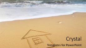  Presentation with art seascape nature sea - PPT layouts enhanced with flood images - sea and home background and a yellow colored foreground