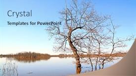  Presentation with flood - PPT layouts enhanced with flood in oak wood background and a light blue colored foreground