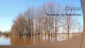  Presentation with flood - Beautiful slides featuring flood in wood backdrop and a light blue colored foreground