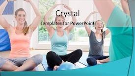  Presentation with moms - Presentation design having flood light - moms in postnatal regression course background and a lemonade colored foreground