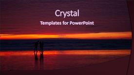  Presentation with tropical beach sunset - Colorful theme enhanced with flood light - tropical red sunset with horizon backdrop and a wine colored foreground