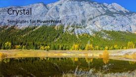 Presentation with rocky mountains - Slide set with flood of abraham lake rocky background and a teal colored foreground