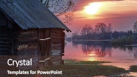  Presentation with pripyat - Slides enhanced with flooded boarded-up homes background and a tawny brown colored foreground