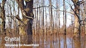  Presentation with flood - Presentation having flood on river background and a tawny brown colored foreground