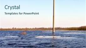  Presentation with flood - PPT theme consisting of flood background and a sky blue colored foreground