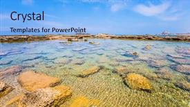  Presentation with forts - Audience pleasing PPT theme consisting of flooded in the sea ruins backdrop and a light blue colored foreground