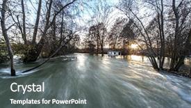  Presentation with flood - Amazing theme having flooded river backdrop and a gray colored foreground