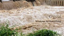  Presentation with water soil - Audience pleasing presentation design consisting of flooding-after-storm-unglean-water backdrop and a soft green colored foreground