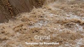  Presentation with water soil - Presentation theme featuring flooding-after-storm-unglean-water background and a coral colored foreground