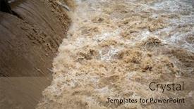  Presentation with water soil - Presentation design enhanced with flooding-after-storm-unglean-water background and a coral colored foreground
