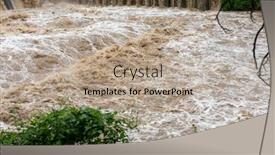  Presentation with water soil - Presentation consisting of flooding-after-storm-unglean-water background and a mint green colored foreground